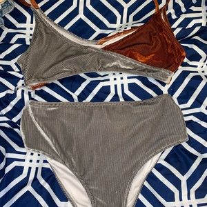 Velvet high waisted bathing suit